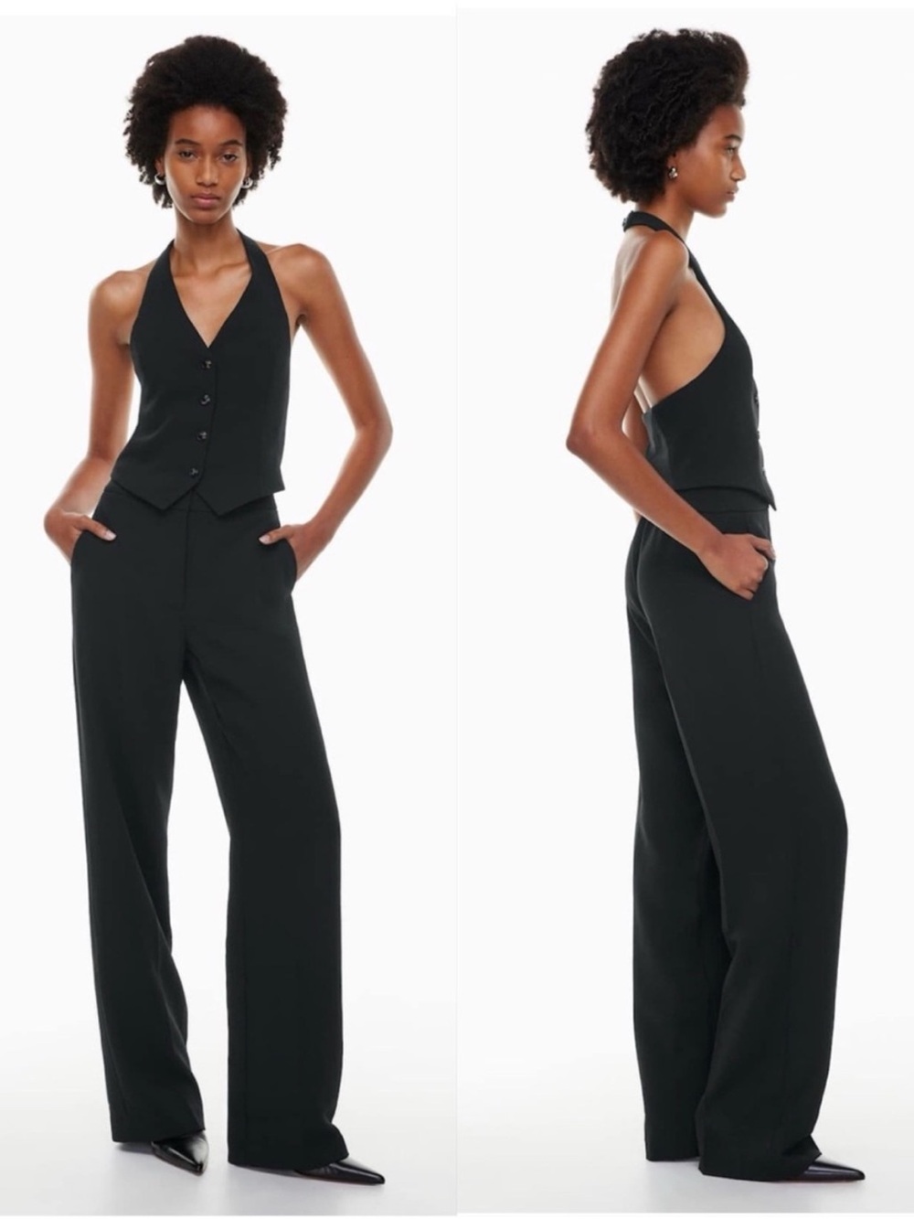 WILFRED • Aritzia Alanya pant black - size 10 high waisted wide-leg crepe trouse